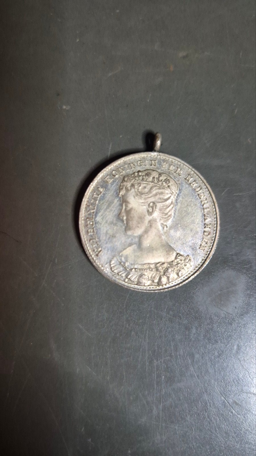 zilveren herdenkingspenning wilhelmina, Postzegels en Munten, Penningen en Medailles, Ophalen of Verzenden, Zilver
