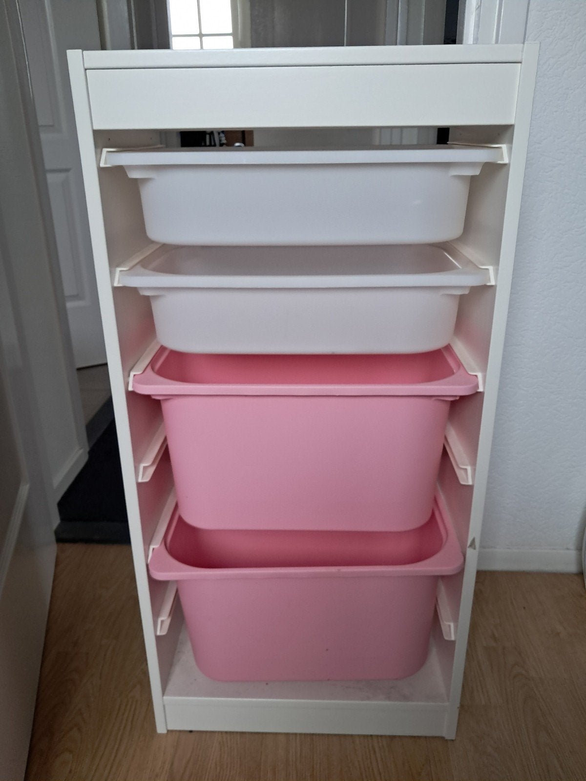 IKEA Trofast opbergkast met bakken - wit/roze, 3 of 4 laden, Ophalen, Nieuw, Overige houtsoorten