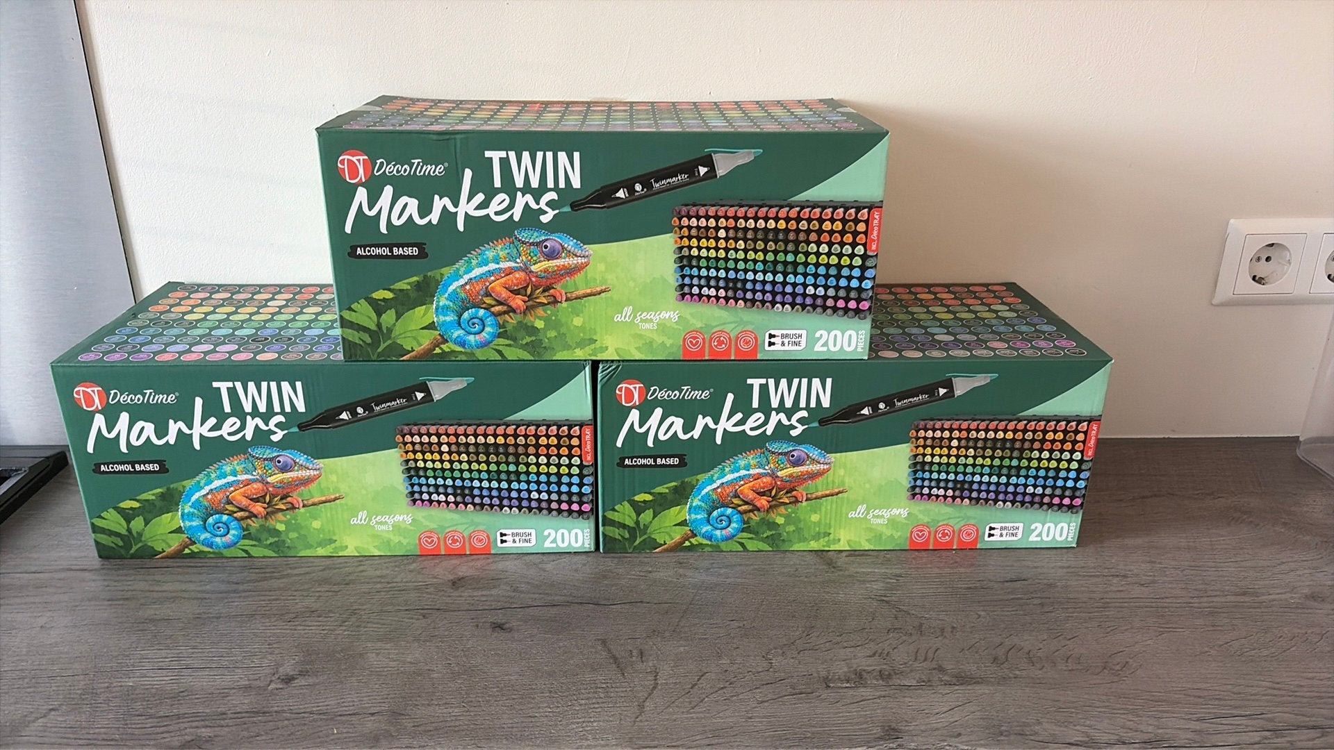 3x Decotime twin/alcoholmarkers NIEUW!, Hobby en Vrije tijd, Tekenen, Ophalen, Nieuw, Potlood of Stift