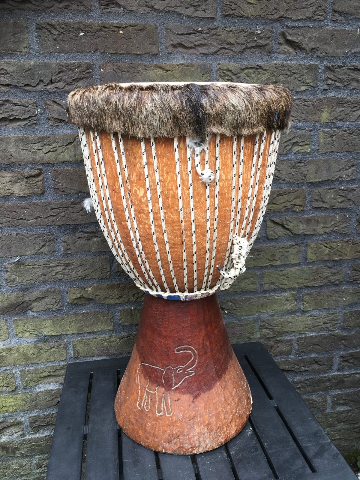Authentieke Djembe( trommel, drum )uit Gambia met draagtas, Ophalen, Zo goed als nieuw, Trommel