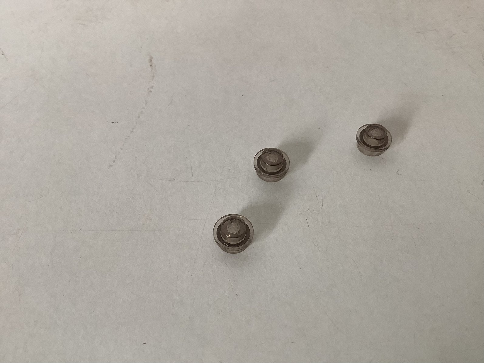 Lego plaat 1x1 rond transparant zwart, Ophalen of Verzenden, Gebruikt, Losse stenen, Lego