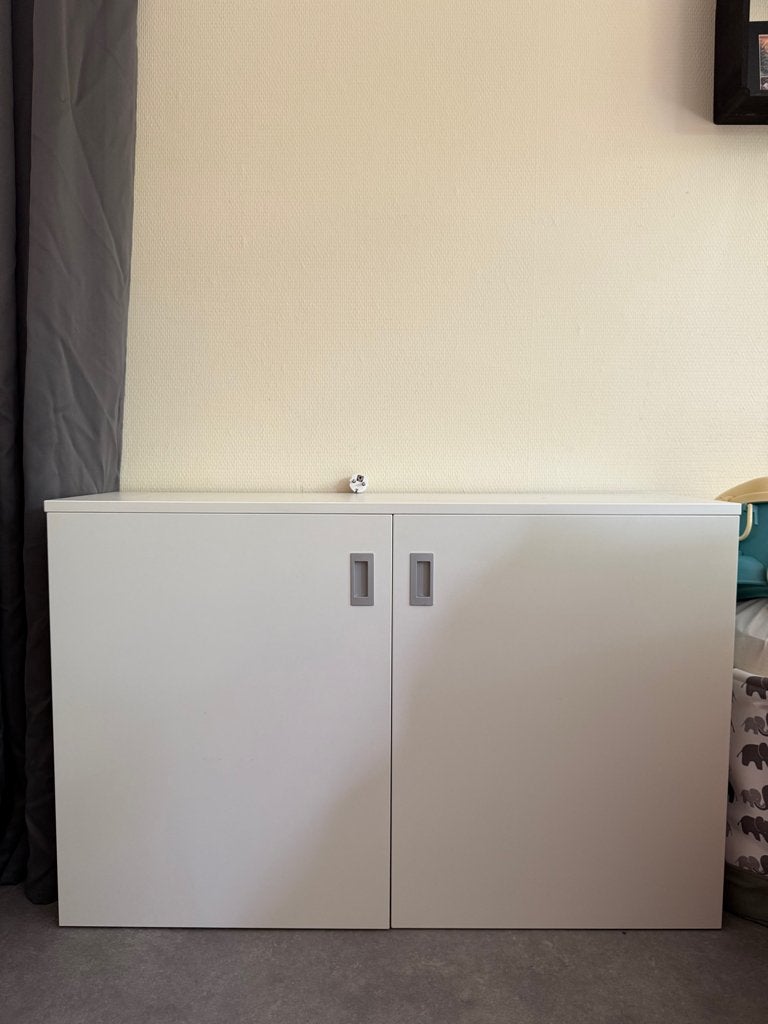 Vepa HomeFit Zit-Sta Bureau / Kastje – Wit – Als Nieuw!, Ophalen, Zit-sta bureau, 105 cm, Hout