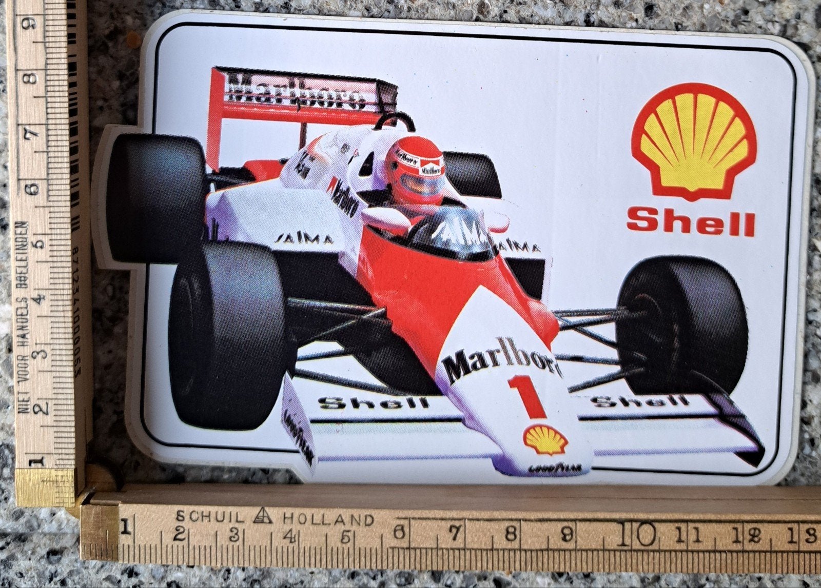 Vintage sticker Shell Formule 1 autosport autorace merk logo, Ophalen of Verzenden, Zo goed als nieuw, Auto of Motor
