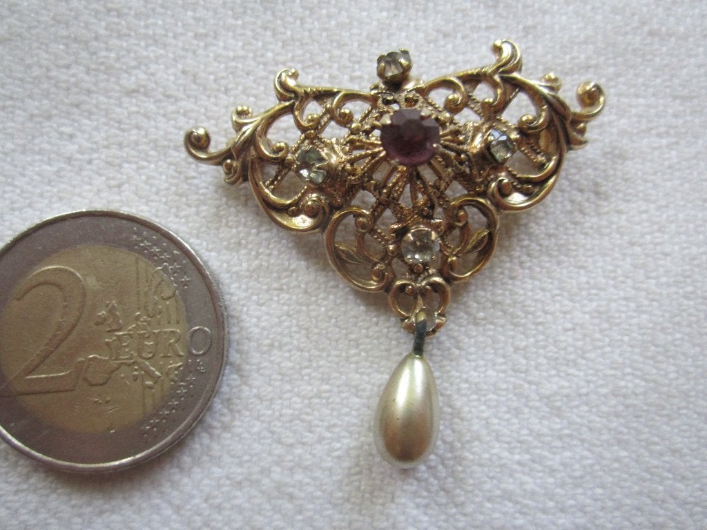 38.  Schitterende oude broche, Engeland, Ophalen, Overige materialen, Broche