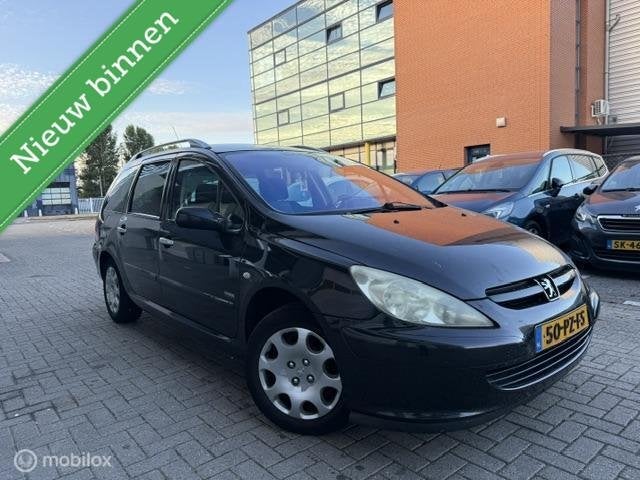 Peugeot 307 SW 1.6 Benzine, Gebruikt, 4 cilinders, Zwart, Origineel Nederlands