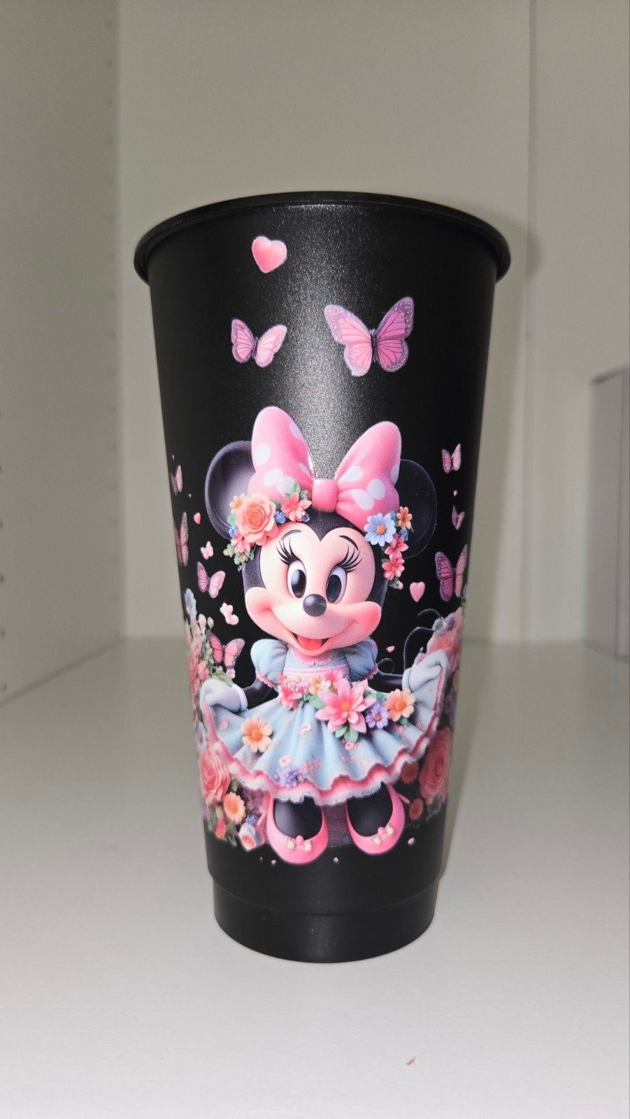 Minnie Mouse beker met bloemen en vlinders, Ophalen of Verzenden, Zo goed als nieuw, Overige soorten, Overige typen