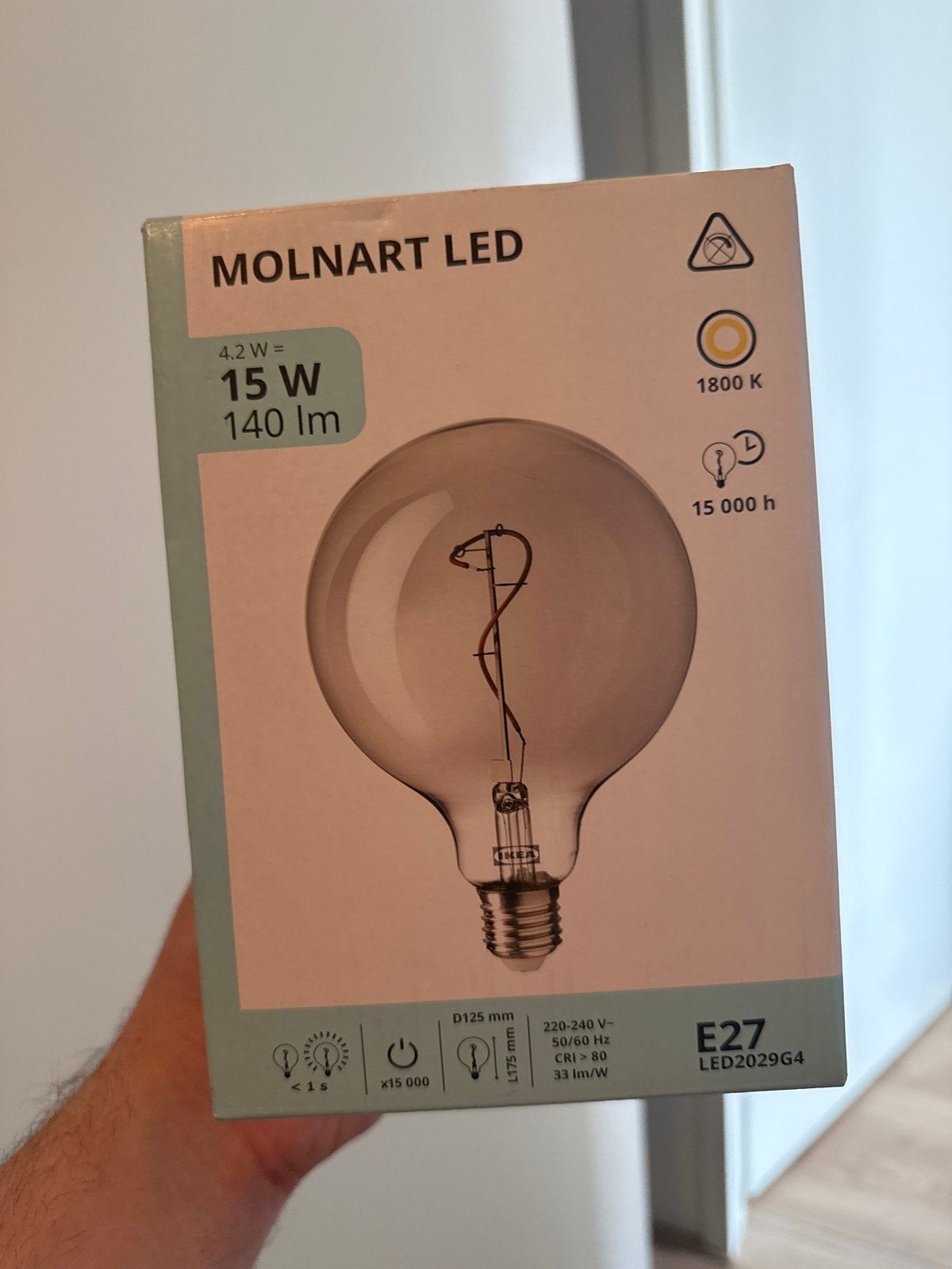 IKEA MOLNART LED E27 1800K 140lm (Nieuw), Ophalen, Nieuw