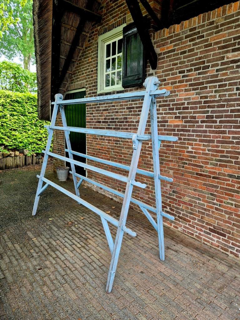 Antiek boeren droogrek, originele blauwe kleur!, Antiek en Kunst, Ophalen