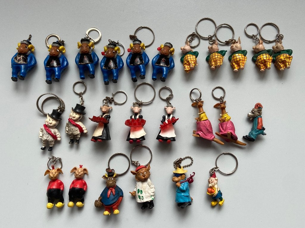 Vintage sleutelhangers flipje figuren 3,00 per stuk, Verzamelen, Sleutelhangers, Ophalen of Verzenden, Gebruikt, Overige typen