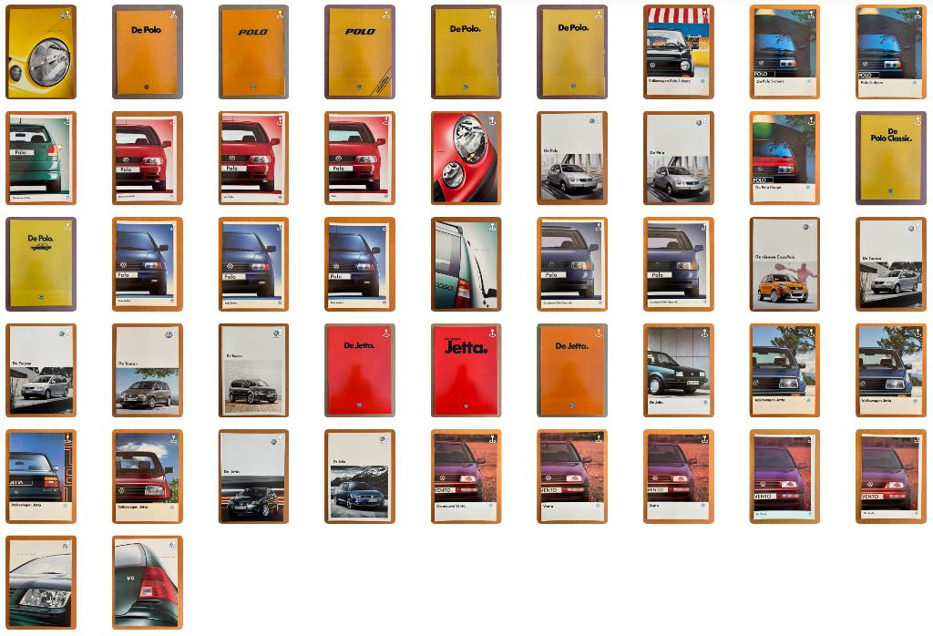 Folders Volkswagen VW: Lupo, Polo, Touran, Jetta, Vento Bora, Ophalen, Gelezen, Volkswagen