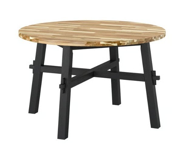 Nieuwe IKEA SKOGSTA Eettafel, acacia/zwart, 120 cm, Ophalen