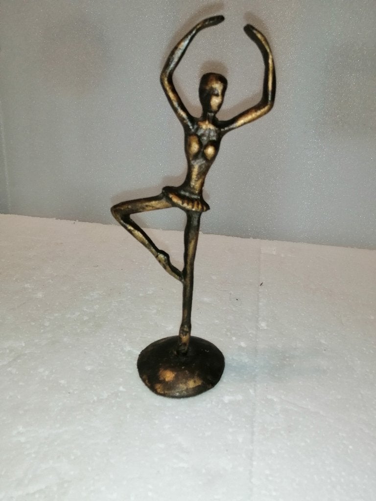 Bronzen beeld sculptuur vrouw ballerina. Maat :h23xb7, Art deco, Ophalen of Verzenden, 20 - 50 cm, Beeld