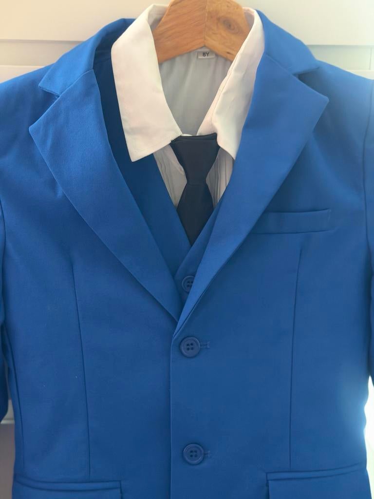 Blauw kinderpak 3-delig (jasje, gilet, overhemd, das) 8 jaar, Kinderen en Baby's, Kinderkleding | Overige, Nieuw, Jongen, Ophalen