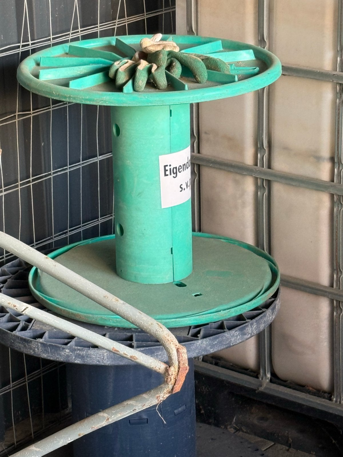Grote groene kabelhaspel / spoel, Ophalen, Gebruikt