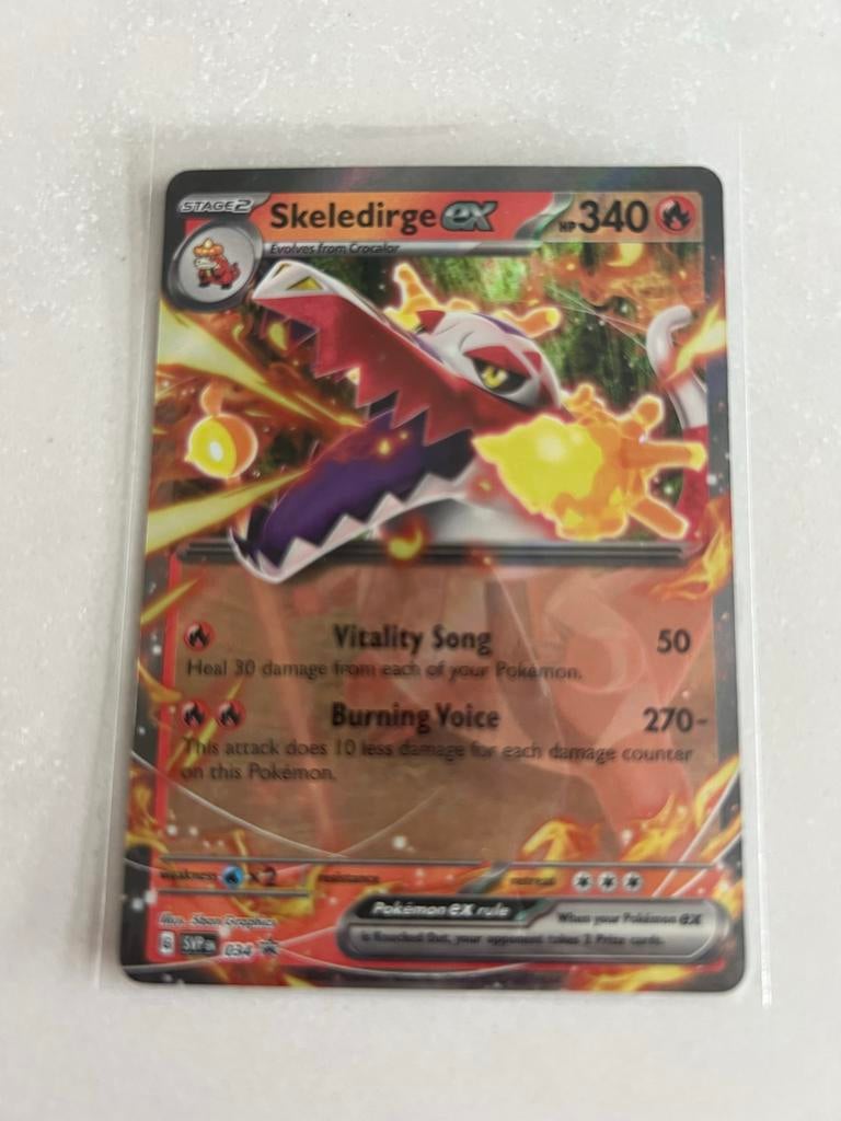Skeledirge ex Pokémon kaart, Ophalen of Verzenden, Zo goed als nieuw, Losse kaart, Foil