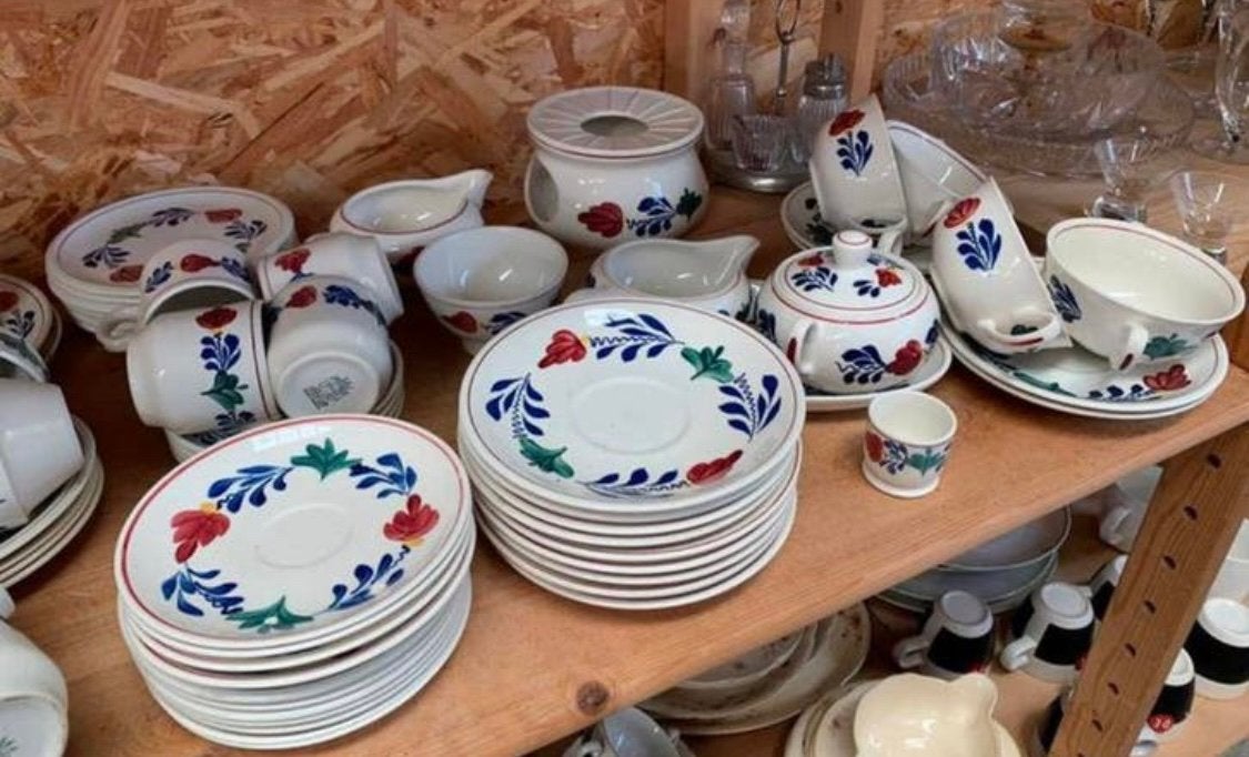 Servies diverse boerenbont Petrus Regout en Boch servies., Antiek en Kunst, Verzenden