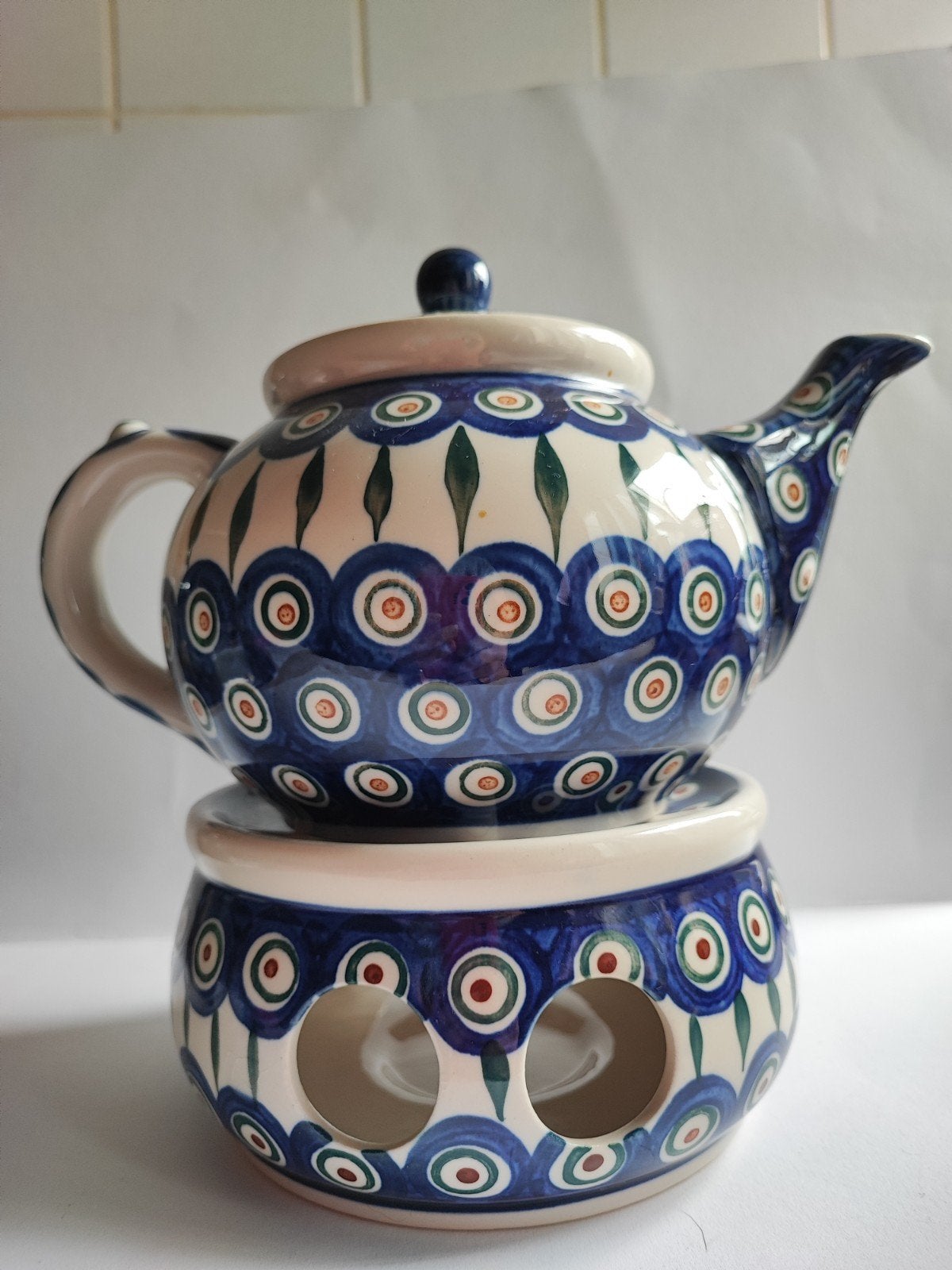 Blauw bunzlau Polen theepot 1300ml, Huis en Inrichting, Keramiek, Overige typen, Nieuw, Ophalen of Verzenden