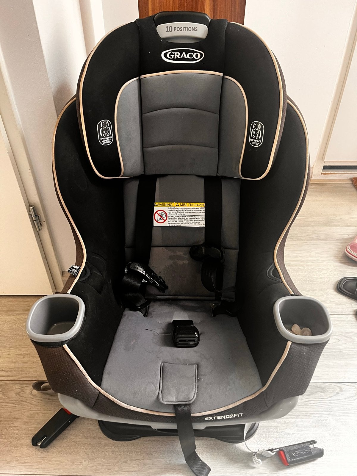 Graco Extend2Fit Autostoel - Zwart/Grijs, Ophalen, 0 t/m 18 kg, Verstelbare rugleuning, Graco
