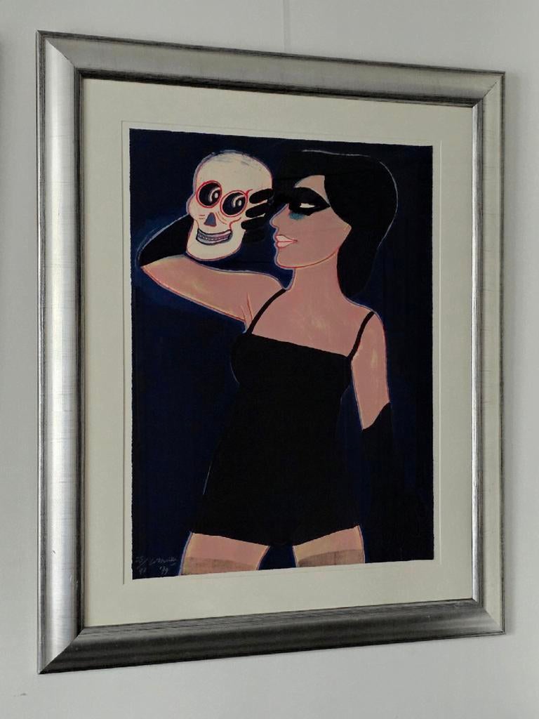 Corneille - Vrouw en schedel - Gesigneerd - 1979 - 23/90, Antiek en Kunst, Kunst | Litho's en Zeefdrukken, Ophalen of Verzenden