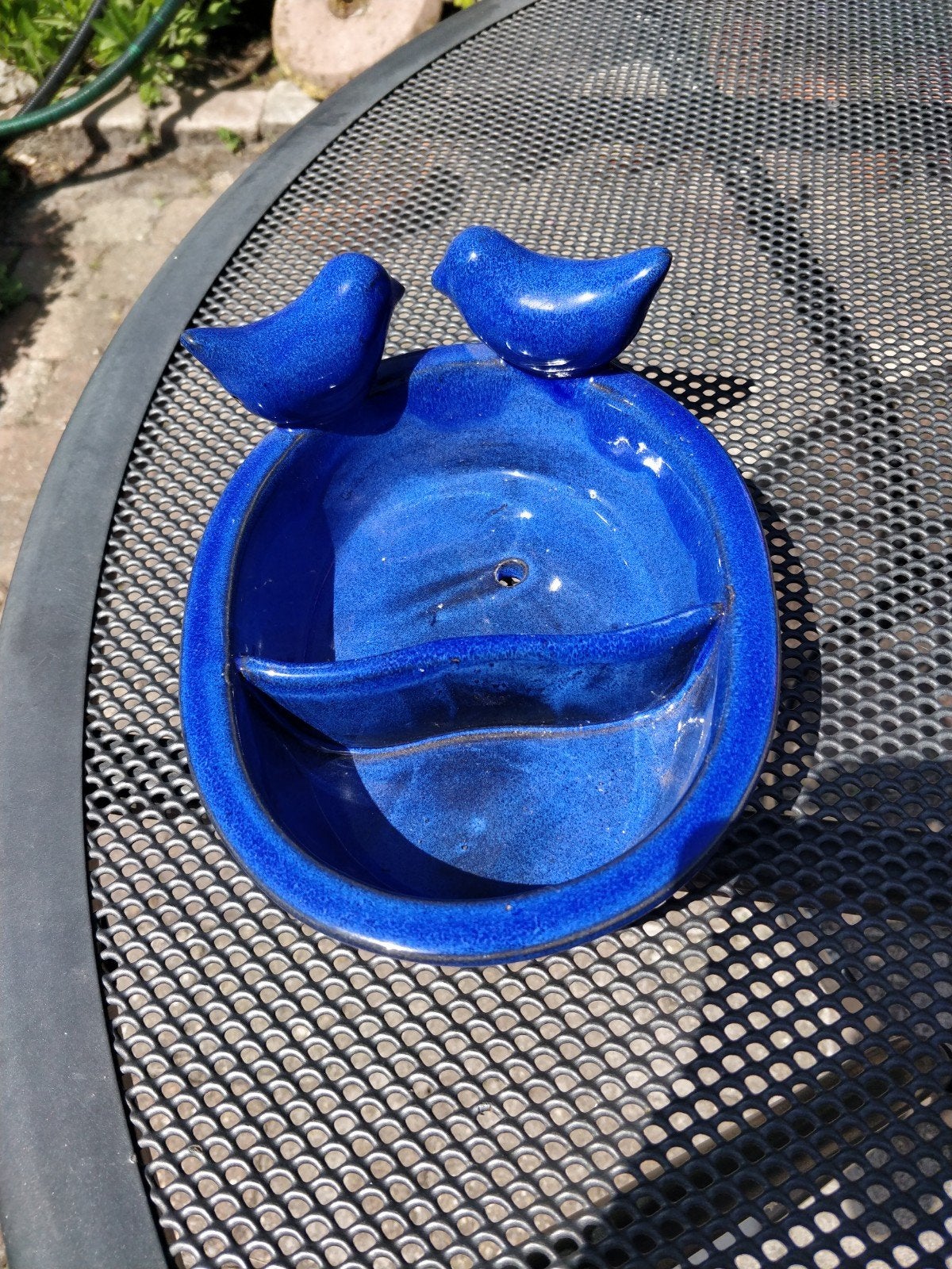 Blauwe keramische vogelvoederbak of vogelbadje, Ophalen of Verzenden, Nieuw