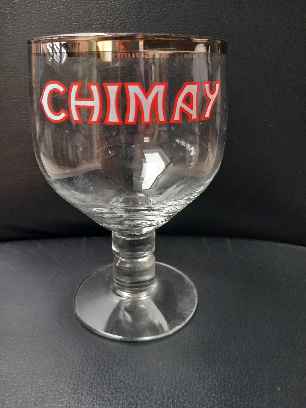 Chimay Bierglas met Gouden Rand, Ophalen of Verzenden, Zo goed als nieuw, Bierglas
