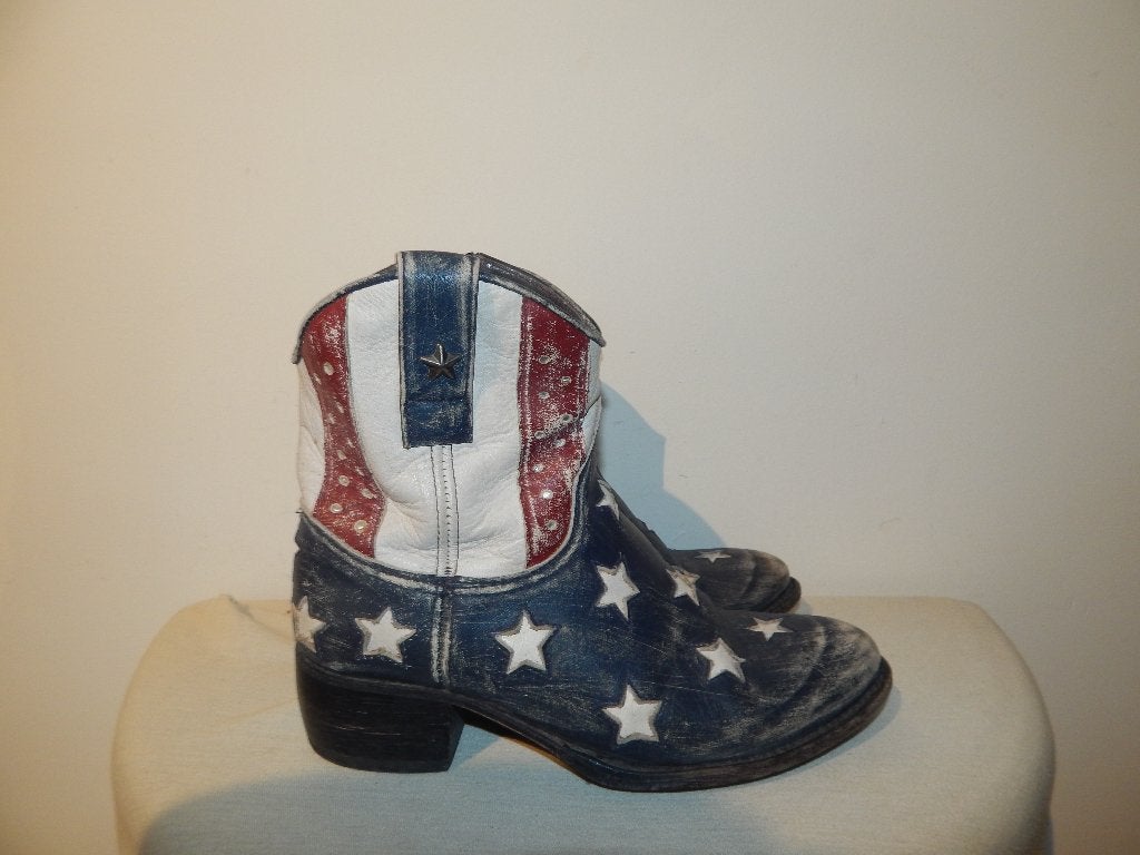 Sendra leren lage laarzen Amerikaanse vlag motief mt 36(37), Sendra, Overige kleuren, Verzenden, Lage of Enkellaarzen