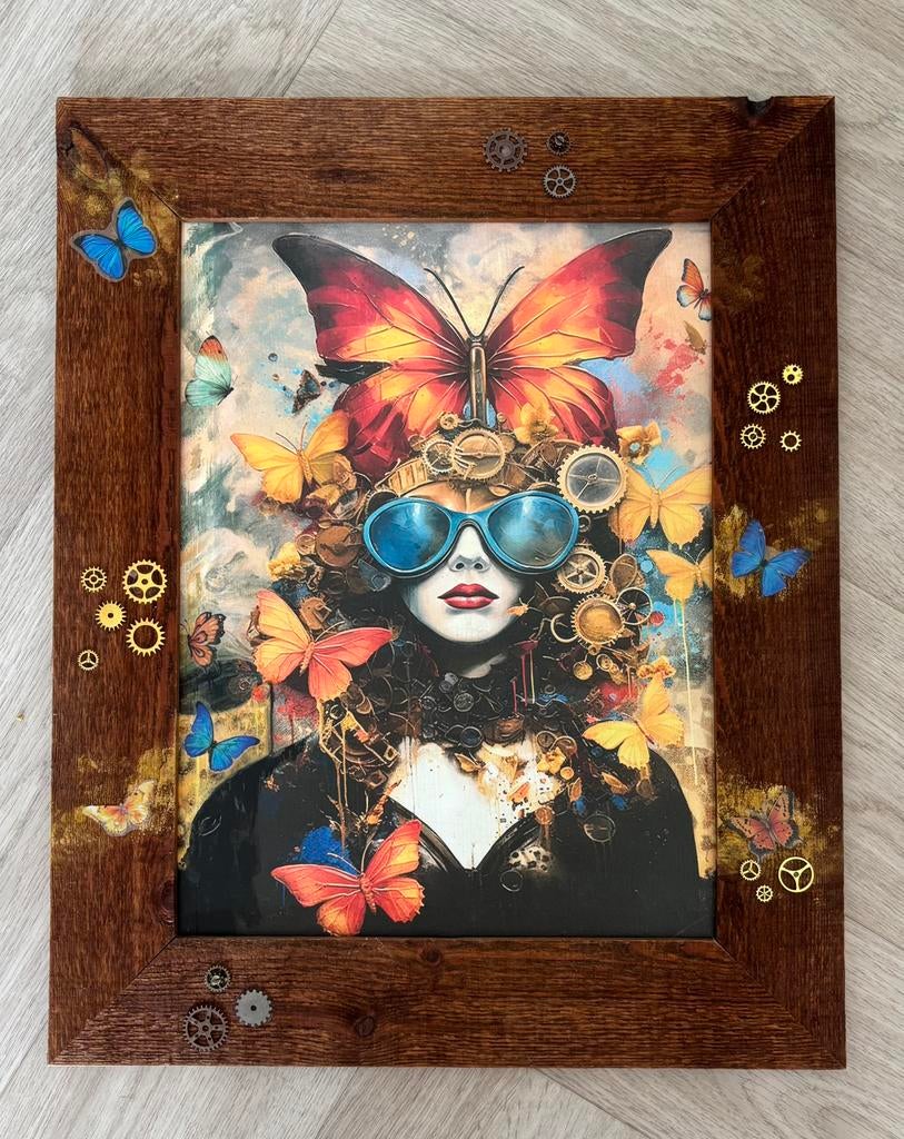 Mooie muur decoratie schilderij/fotolijst, Hout, Ophalen of Verzenden, Zo goed als nieuw, 42 cm