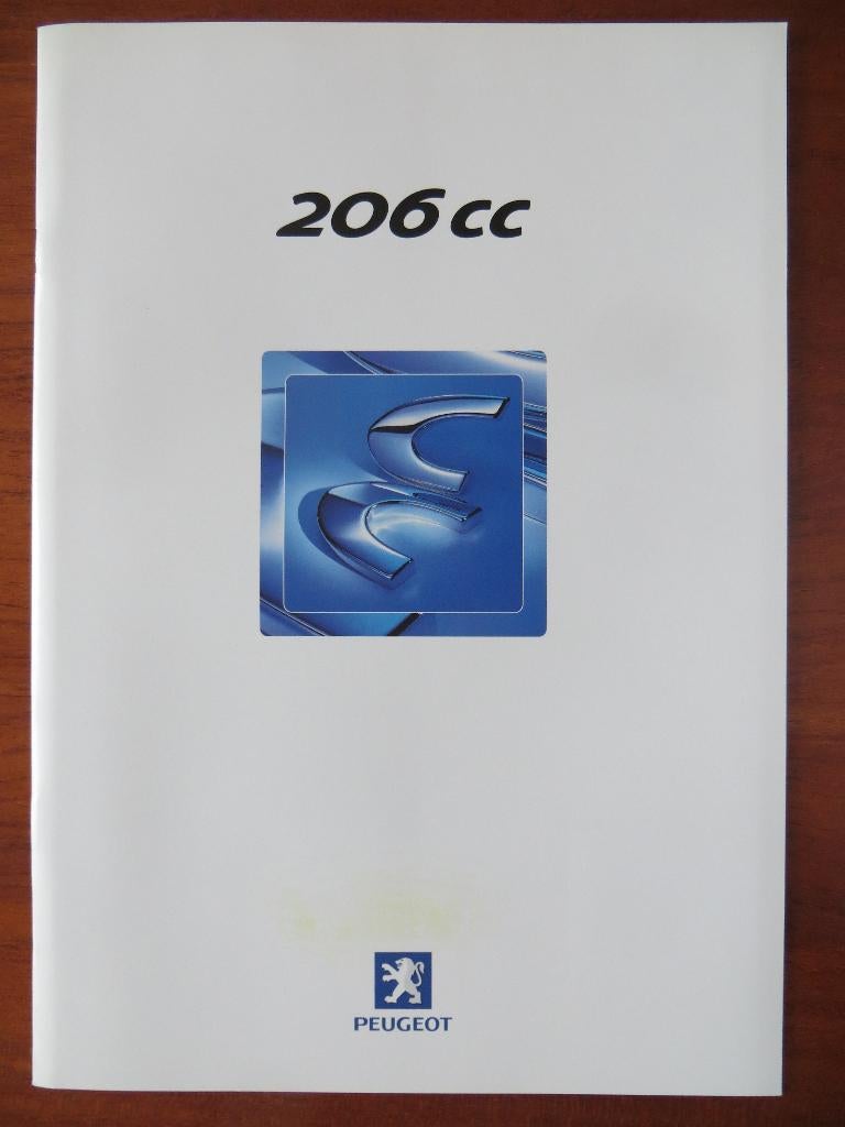 Peugeot 206 CC (sept. 2001) met 3 bijlagen, Ophalen of Verzenden, Nieuw, Peugeot
