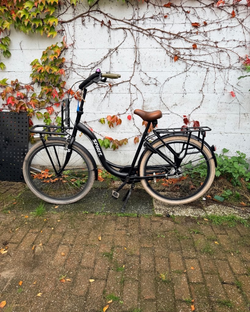 Spirit moederfiets – zwart met mand – nr. 1364, Gebruikt, Versnellingen, 56 cm of meer, Ophalen