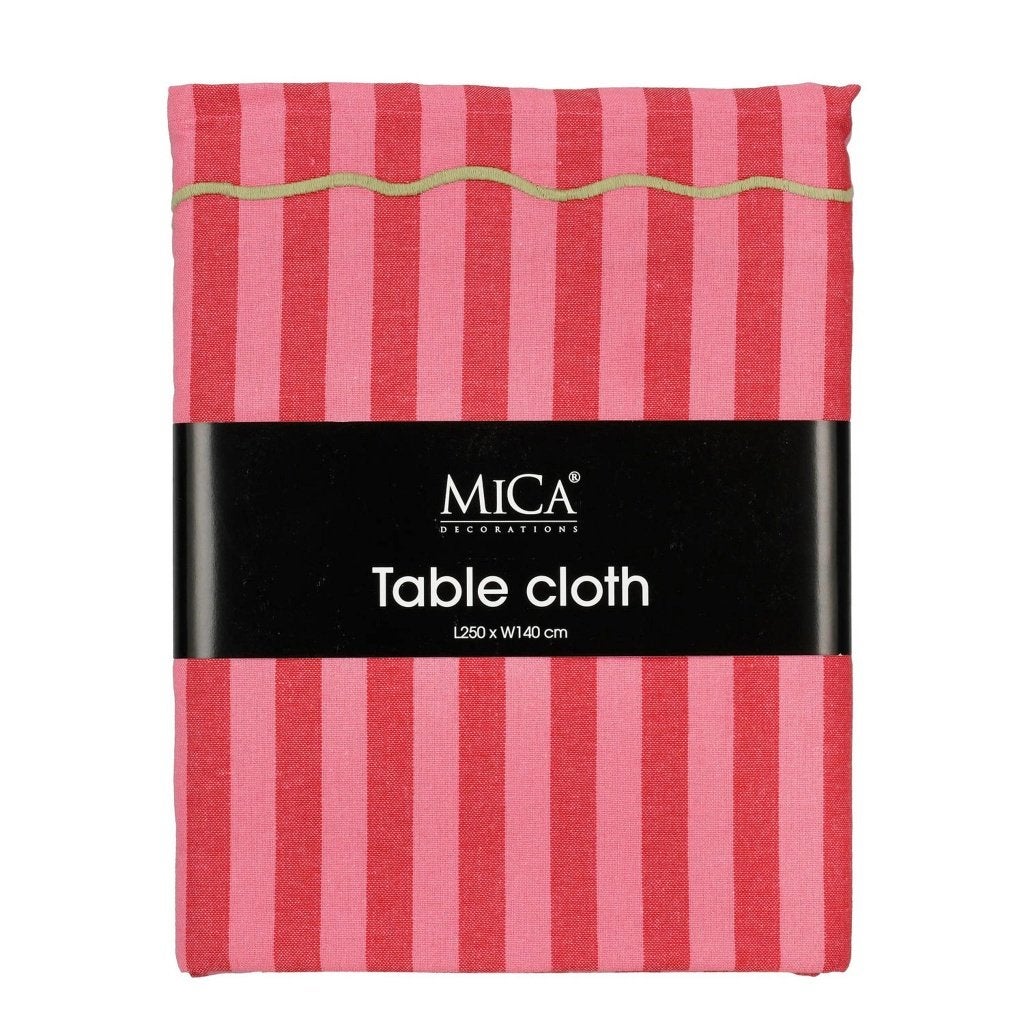 Mica Decorations Tafelkleed - Rood/Roze gestreept, Overige materialen, Nieuw, Ophalen of Verzenden, Meerkleurig