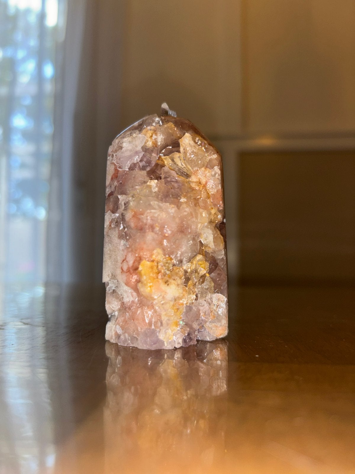 Roze Amethist & Amethist Toren, Calciet, Hematiet – 195 gram, Ophalen of Verzenden, Mineraal
