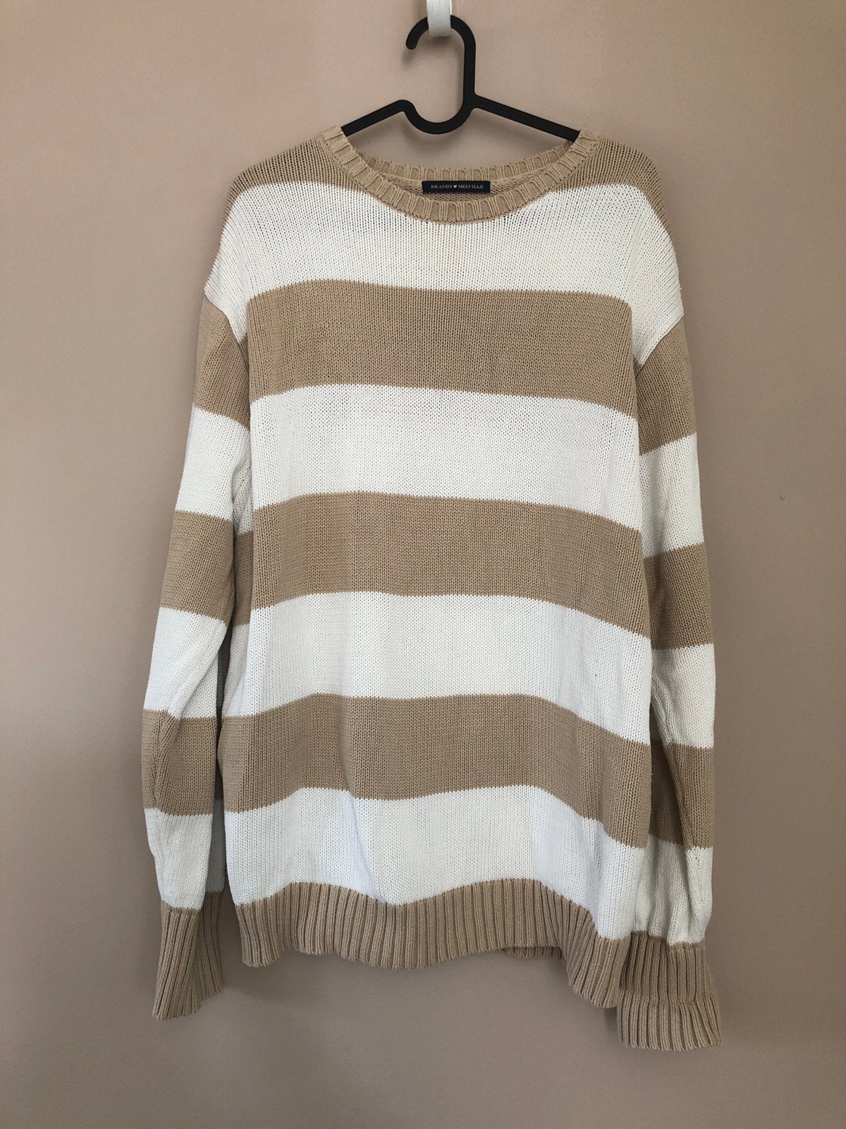 Brandy Melville gestreepte trui - alle maten, Ophalen of Verzenden, Zo goed als nieuw, Maat 38/40 (M), Beige