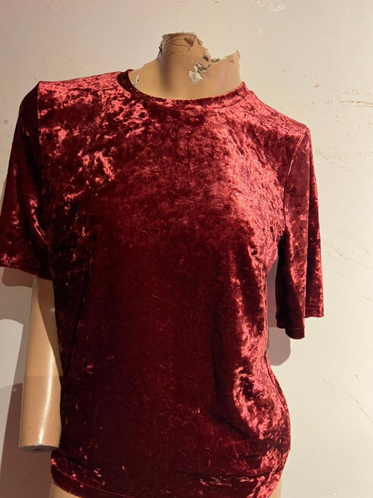 RUT & CIRCLE Velours Shirt - Maat S - ZGAN, Kleding | Dames, G, T, Ophalen of Verzenden, Zo goed als nieuw