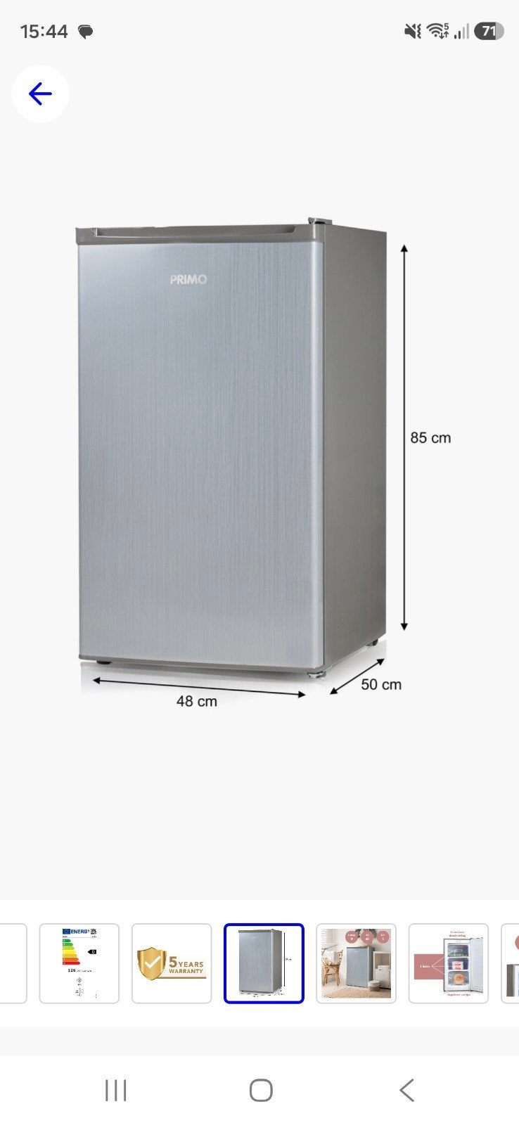 PRIMO PR149DV Vriezer - Compacte Vrieskast met 3 Lades, Gebruikt, Minder dan 60 cm, Vrijstaand, Ophalen
