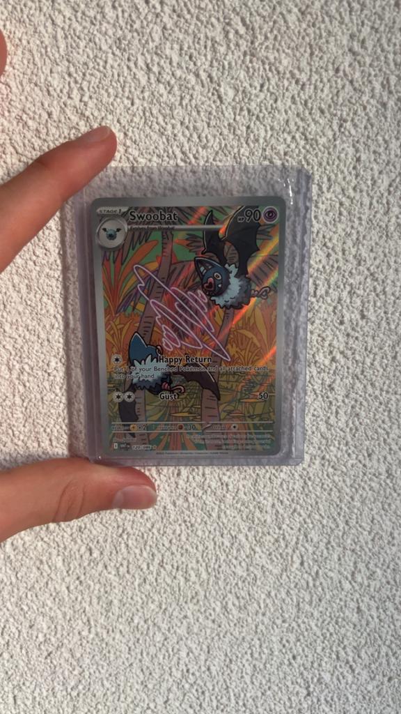 Swoobat Pokémon Kaart - Full Art, Ophalen of Verzenden, Zo goed als nieuw, Losse kaart