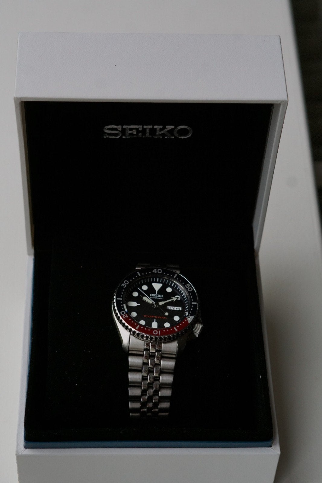 Seiko SKX009 – Ongedragen, Ophalen of Verzenden, Zo goed als nieuw, Blauw, Jongen of Meisje