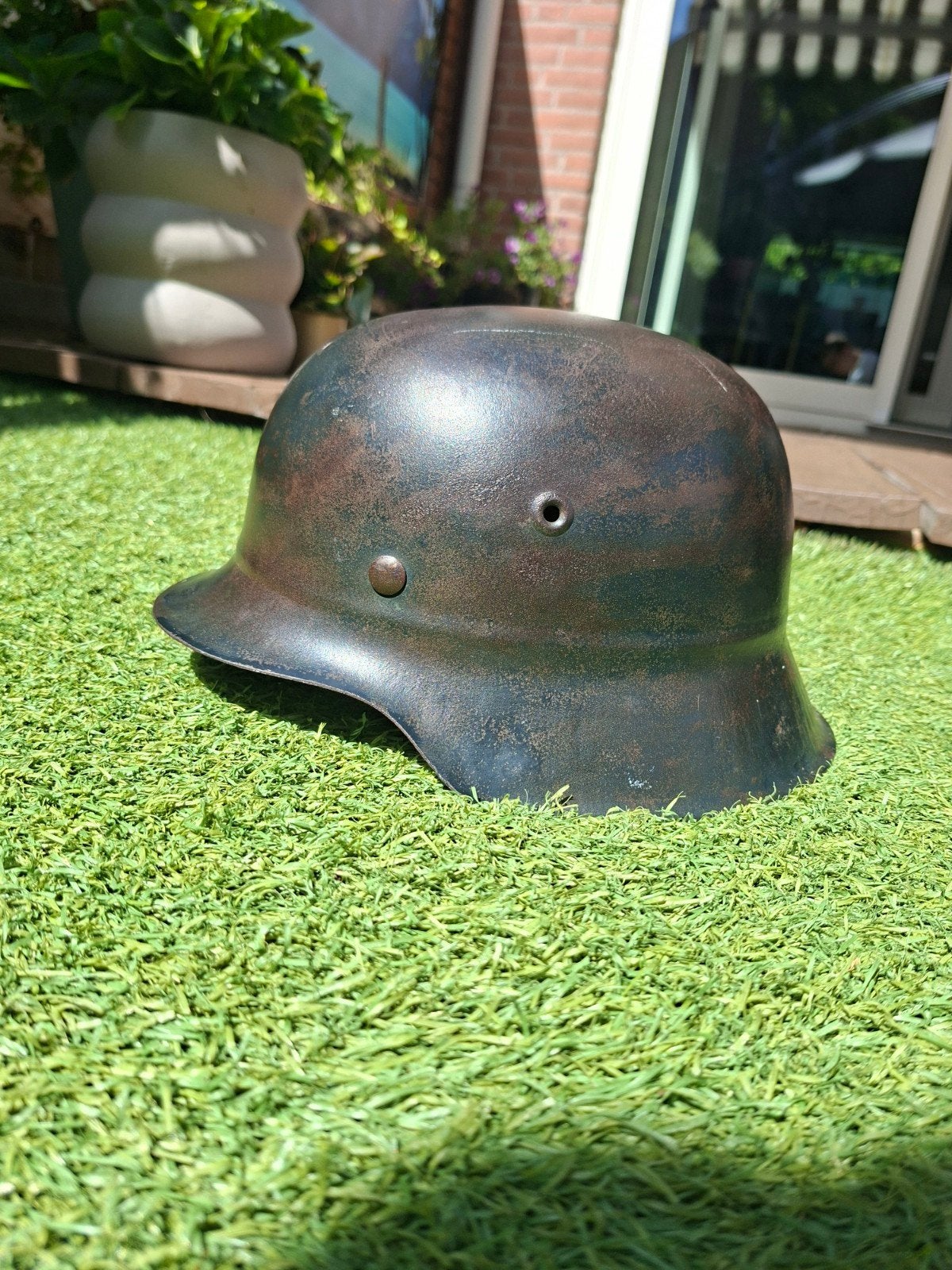 Duitse m42 beaded helm, Ophalen of Verzenden, Nederland, Helm of Baret