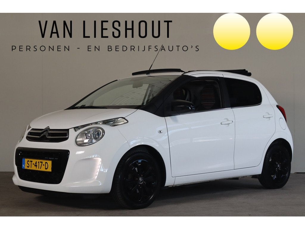 Citroën C1 1.0 e-VTi Airscape Shine Cabrio NL-Auto! Climate, Auto's, Gebruikt, Euro 6, Cabriolet, 4 stoelen