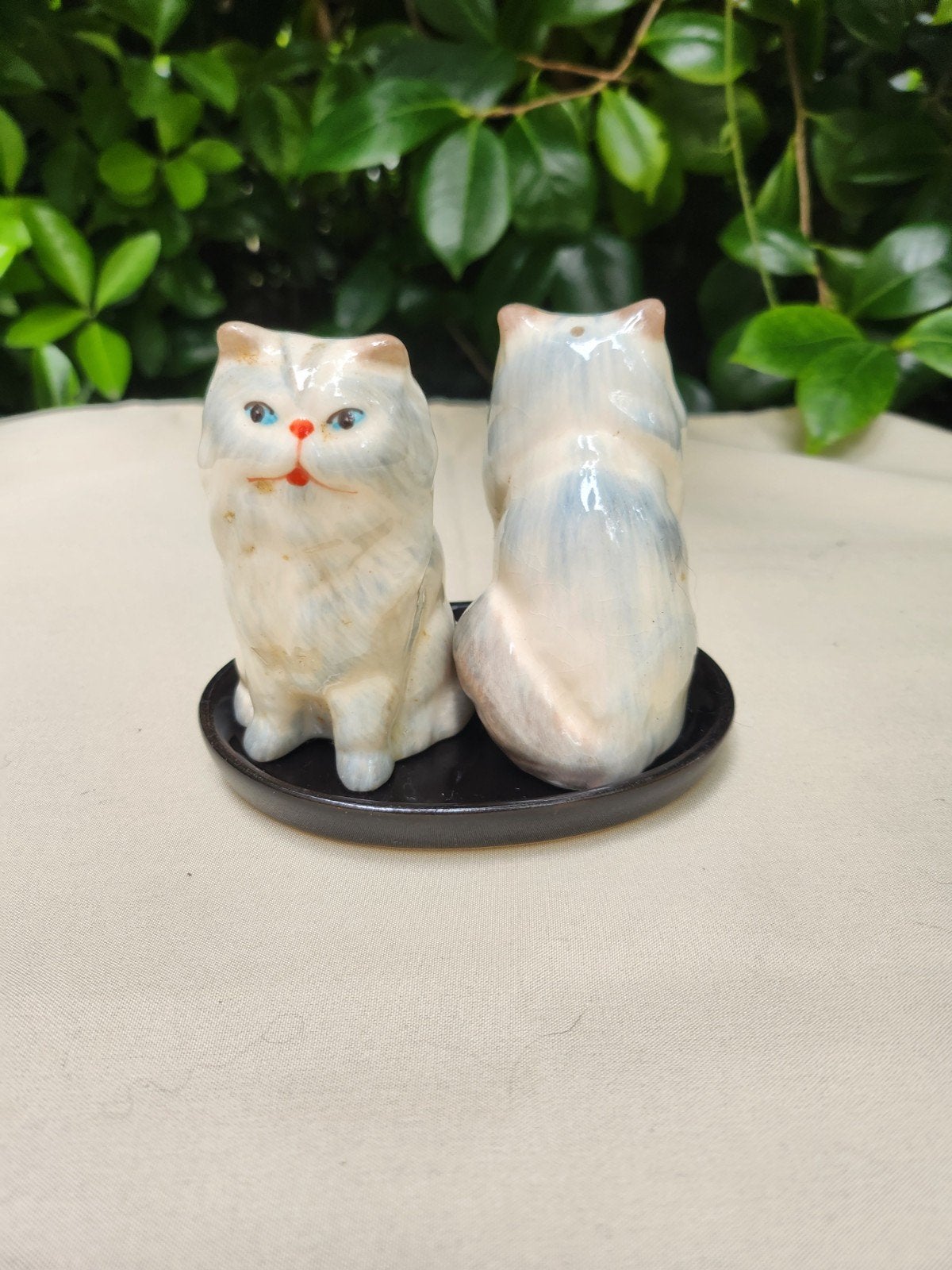 vintage ceramic Persian cat salt and pepper shakers, Huis en Inrichting, Ophalen of Verzenden, Zo goed als nieuw, Glas, Overige stijlen
