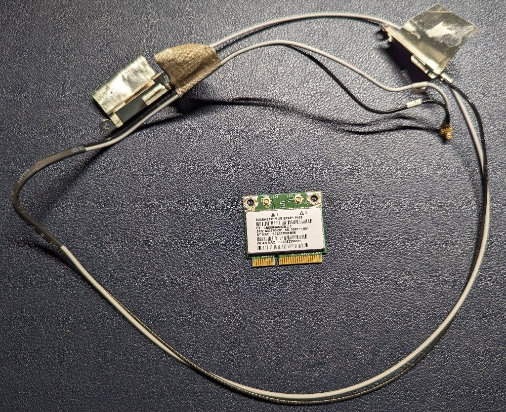 Broadcom BCM94313HMGB Mini PCI-E WiFi Bluetooth3.0 +antennes, Verzenden, Gebruikt, Intern, Broadcom