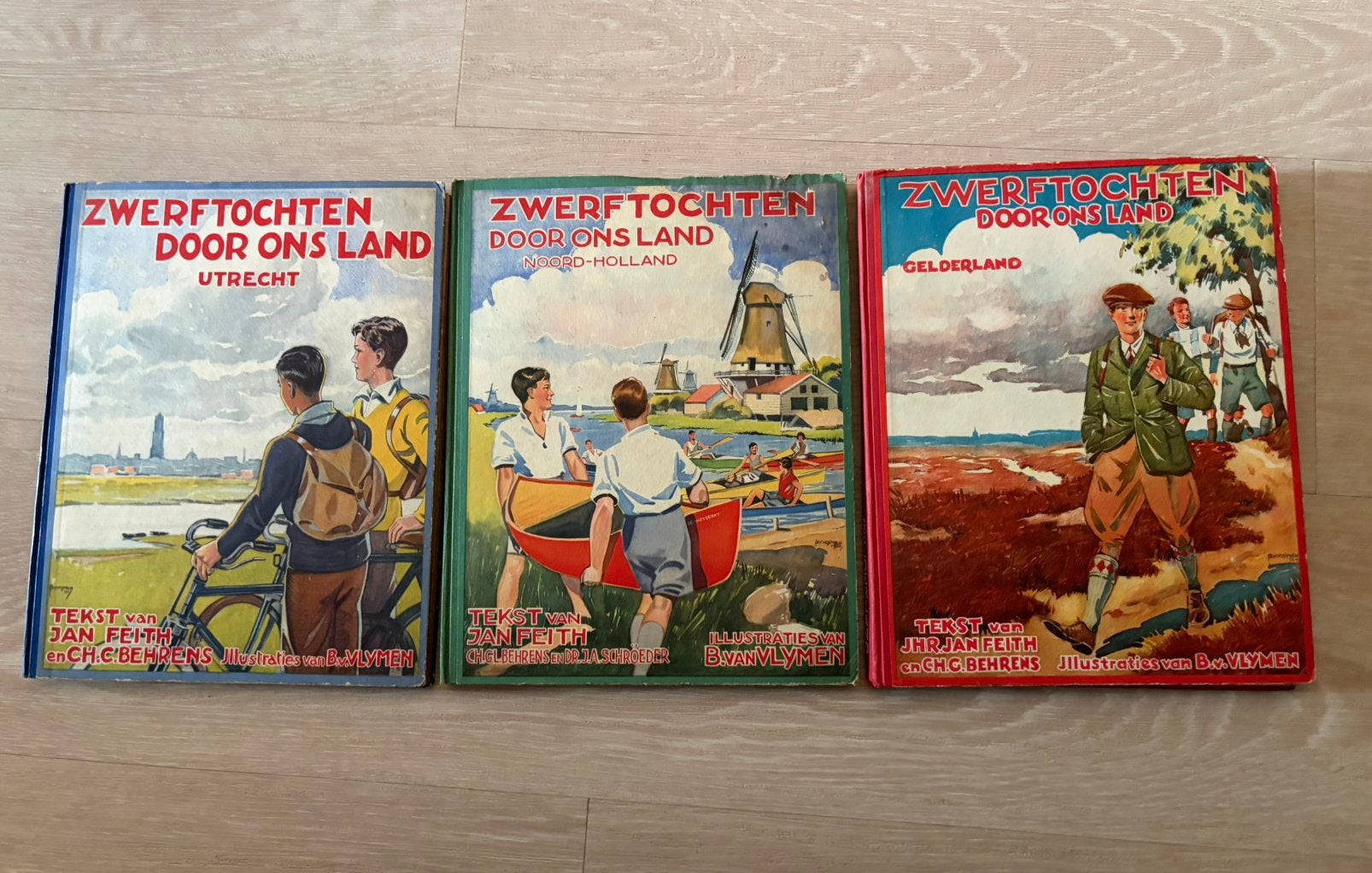 Zwerftochten door ons land. 3 delen, Antiek en Kunst, Ophalen of Verzenden, Jan Feith/Ch Behrens