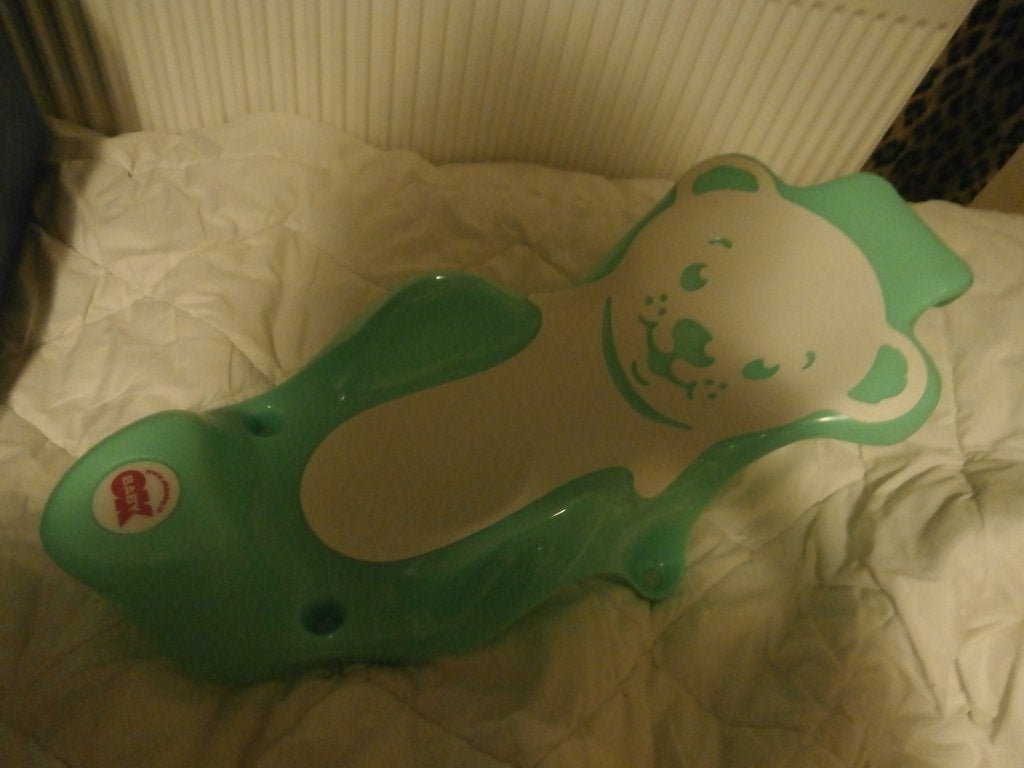 OK Baby groen antislip badzitje/badverkleiner, Ophalen, Zo goed als nieuw, Badzitje of Badring, Overige merken
