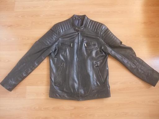 Leren jack bikerstyle (maat m), Carlo Sacchi, Maat 48/50 (M), Zwart, Ophalen of Verzenden
