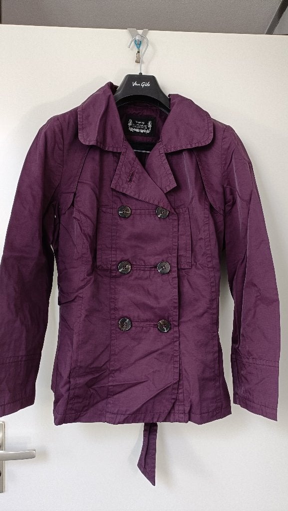Trenchcoat zomerjas, Kleding | Dames, Jassen | Zomer, Paars, Maat 42/44 (L), Ophalen of Verzenden, Gedragen