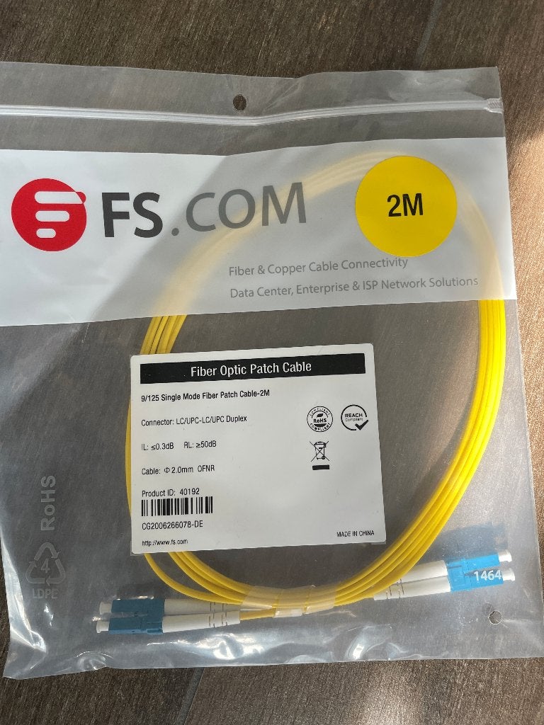 2m Fiber Patch Cable. 2 Fibers, LC UPC Duplex to LC UPC Dupl, Ophalen of Verzenden, Gebruikt