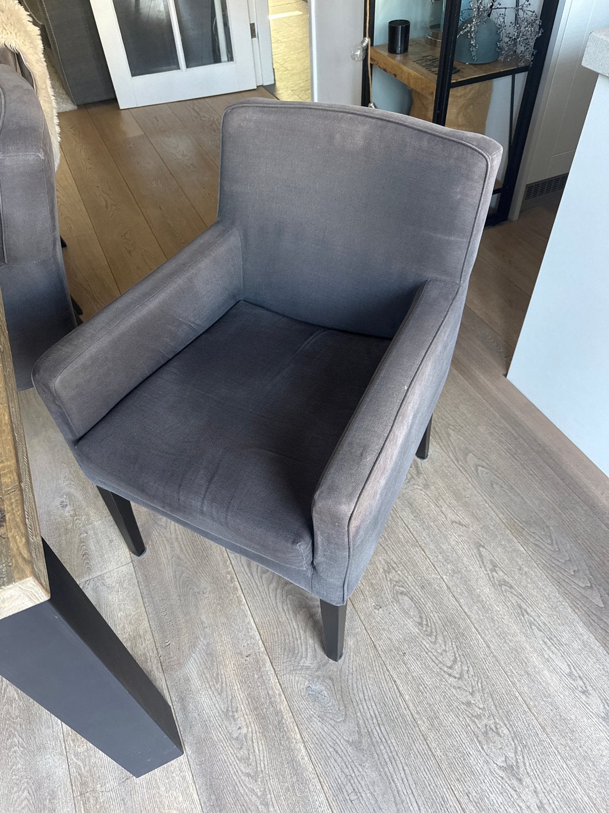 3 Eetkamerstoelen  het Kabinet Licht verkleurd, zeer solide, Ophalen, Gebruikt, Drie, Stof