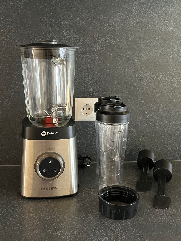 Philips ProBlend 6 3D Blender HR3655 - Zwart, RVS, Witgoed en Apparatuur, Blenders, Ophalen, Zo goed als nieuw, Blender