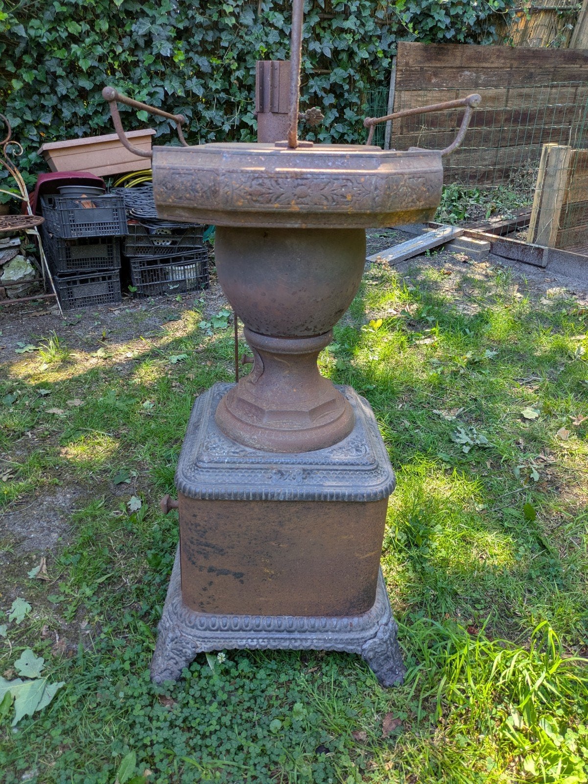 Platte buis kachel., Ophalen, Gebruikt, Hout, Houtkachel