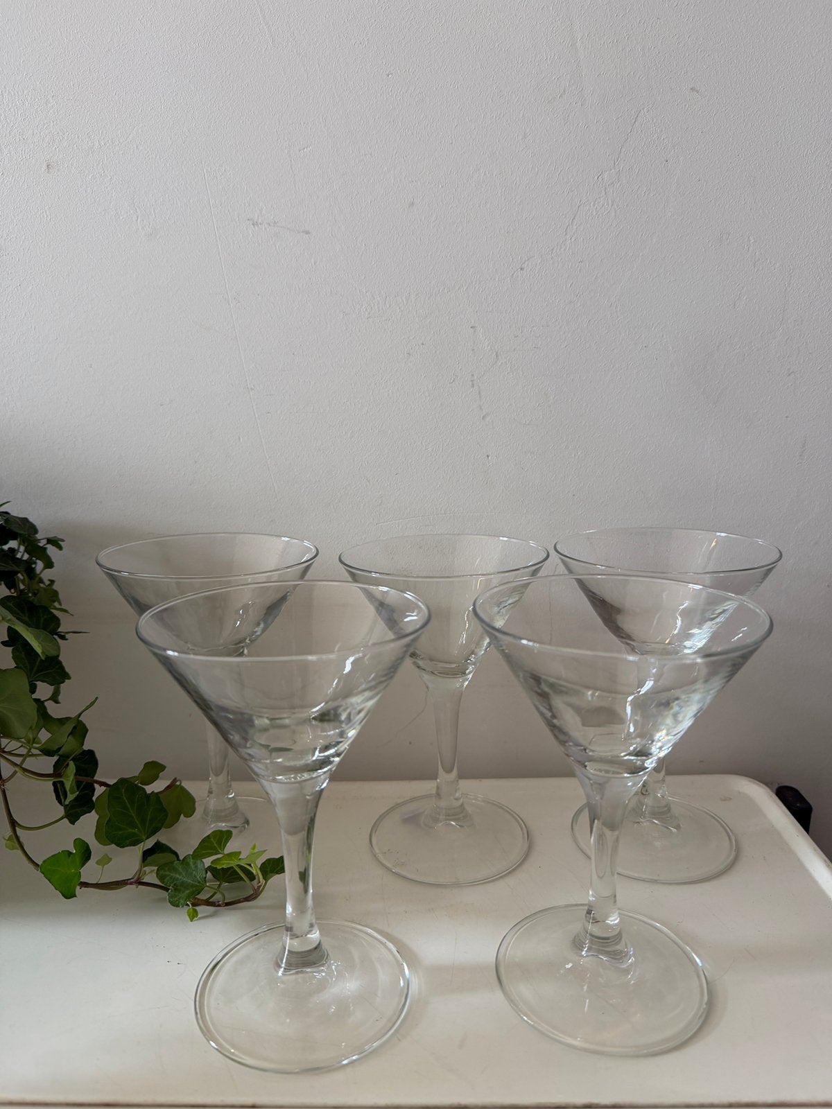 Set van 5 vintage luminarc martini glazen