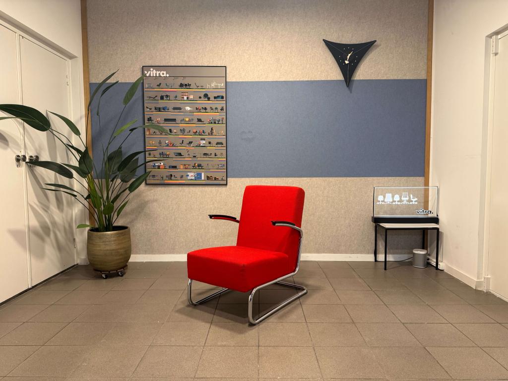 Gispen | W.H. Gispen | 405 | Rood Stof & Chrome | 1x, Gebruikt, Vitra Artifort Cassina Fritz Hansen Eames Gispen Pastoe Hay, Gispen